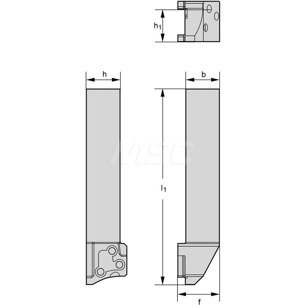 Walter Indexable Grooving-Cutoff Toolholder: MSS-E32L00-85-E, 0.024 to 0.256" Groove Width, 1.772" Max Depth of Cut, Left Hand - 5028839