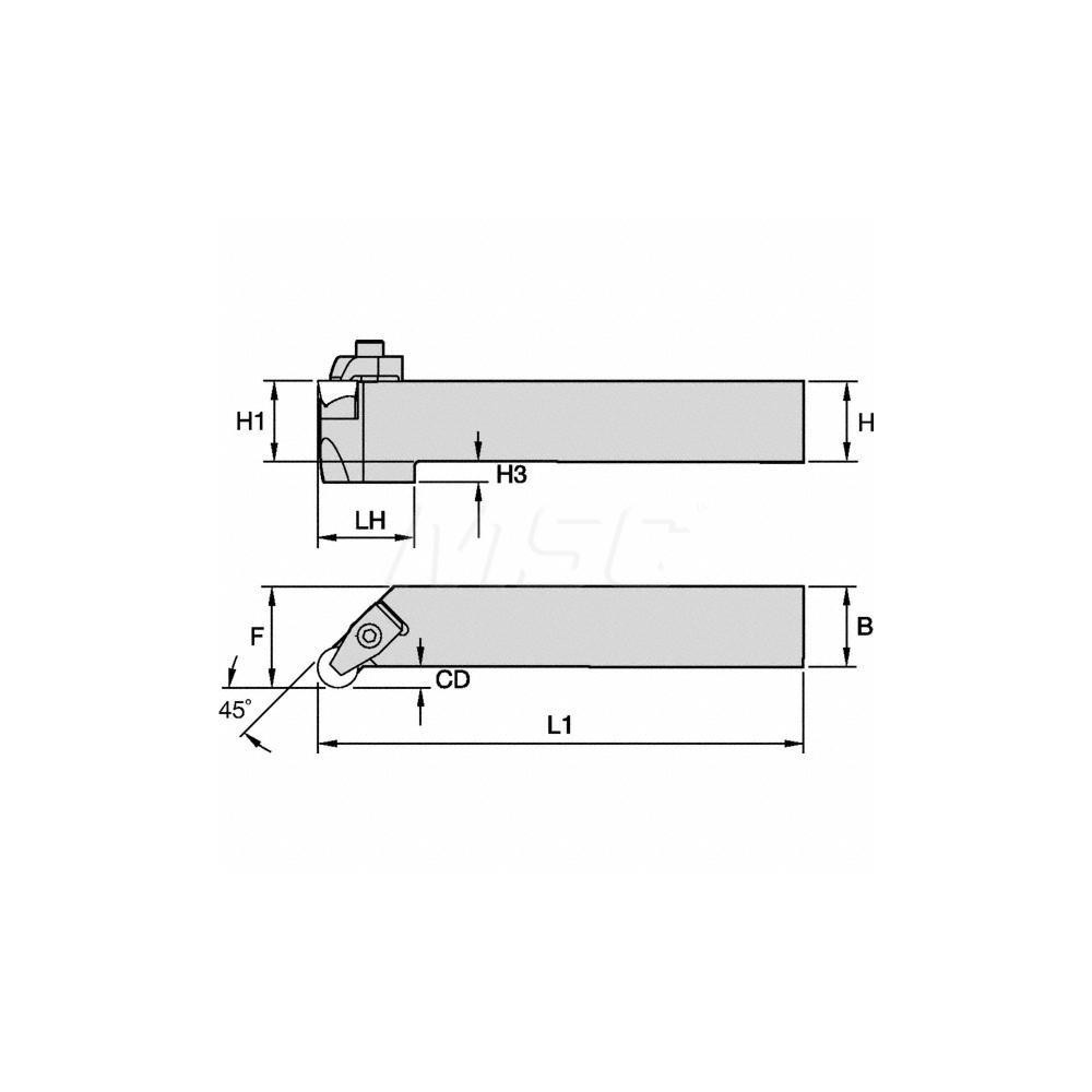 Kennametal Indexable Turning Toolholder: CRGPR204DV, Clamp - 3641611