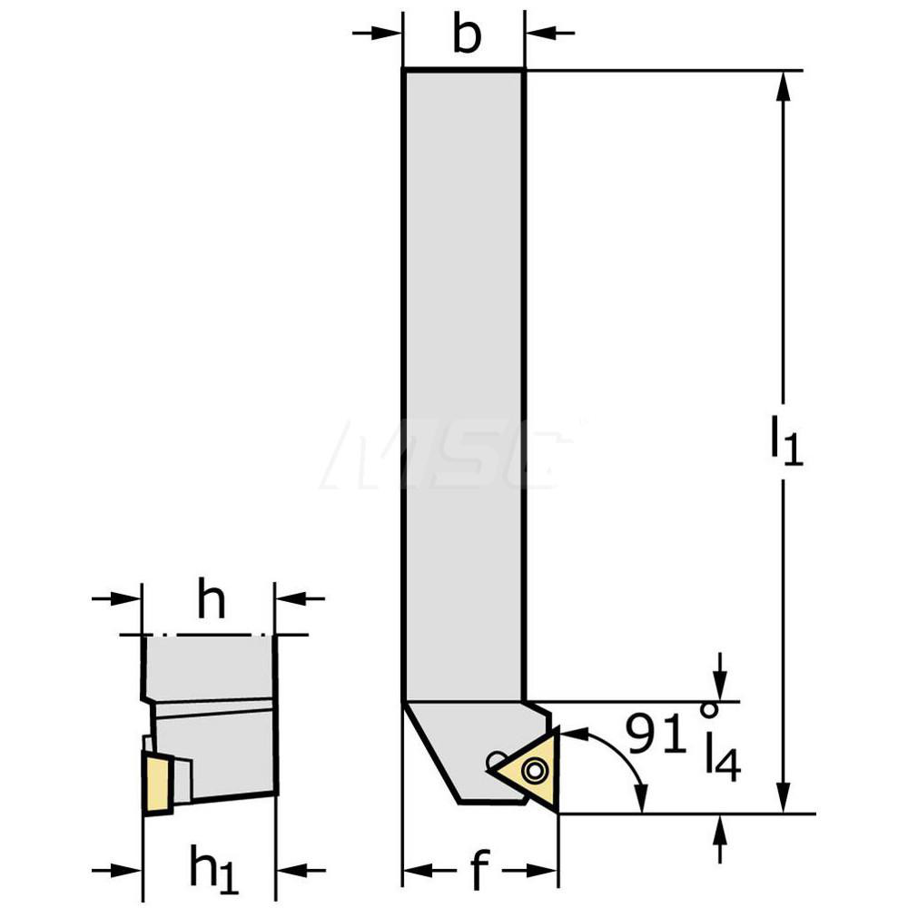 Walter Indexable Turning Toolholder: STGCL1212F11, 91.0 deg Lead Angle, Screw - 5335850