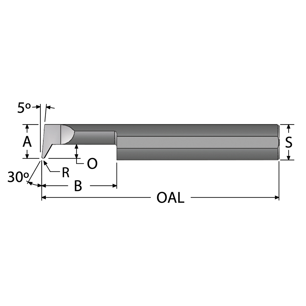 Kennametal Indexable Boring Bar: A10MEVEML0207I, 20 mm Min Bore Dia, Left Hand Cut, 5/8" Shank Dia, 90 ° Lead Angle, Steel - 5980675