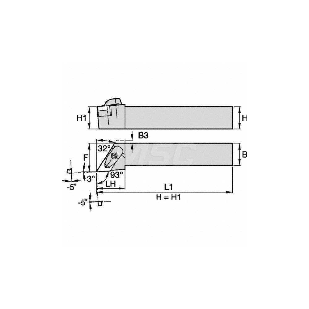 Kennametal Indexable Turning Toolholder: DDJNR163CKC3, Clamp - 2273065