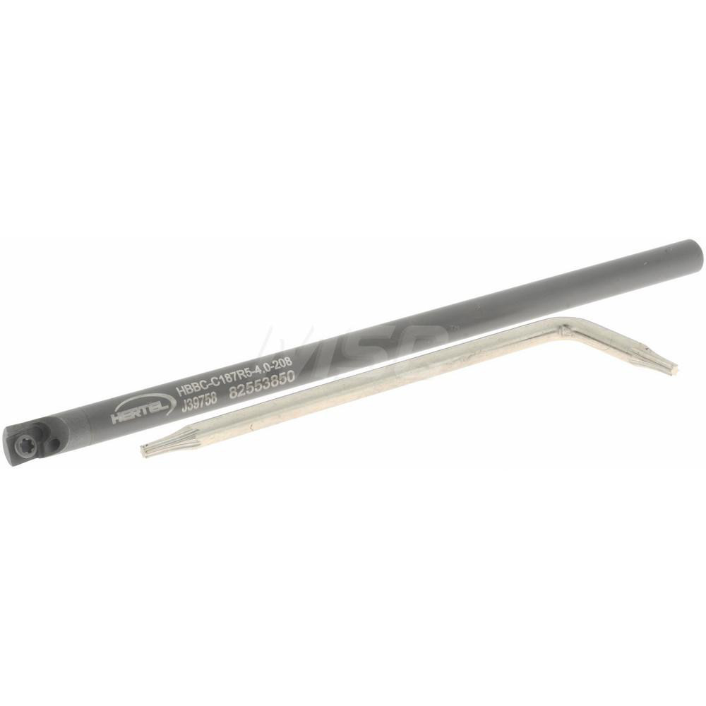 Hertel Indexable Boring Bar: HBBC-C187R5-4.0-208, 0.2080" Min Bore, Right Hand, Solid Carbide - H59868364