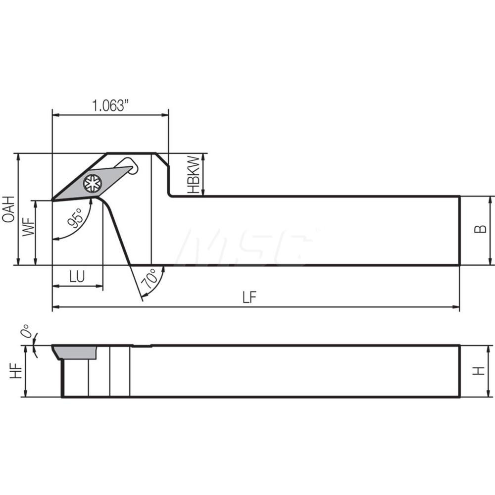 Kyocera Indexable Turning Toolholder: SVLPR1620JX11F15, Screw - THC06888