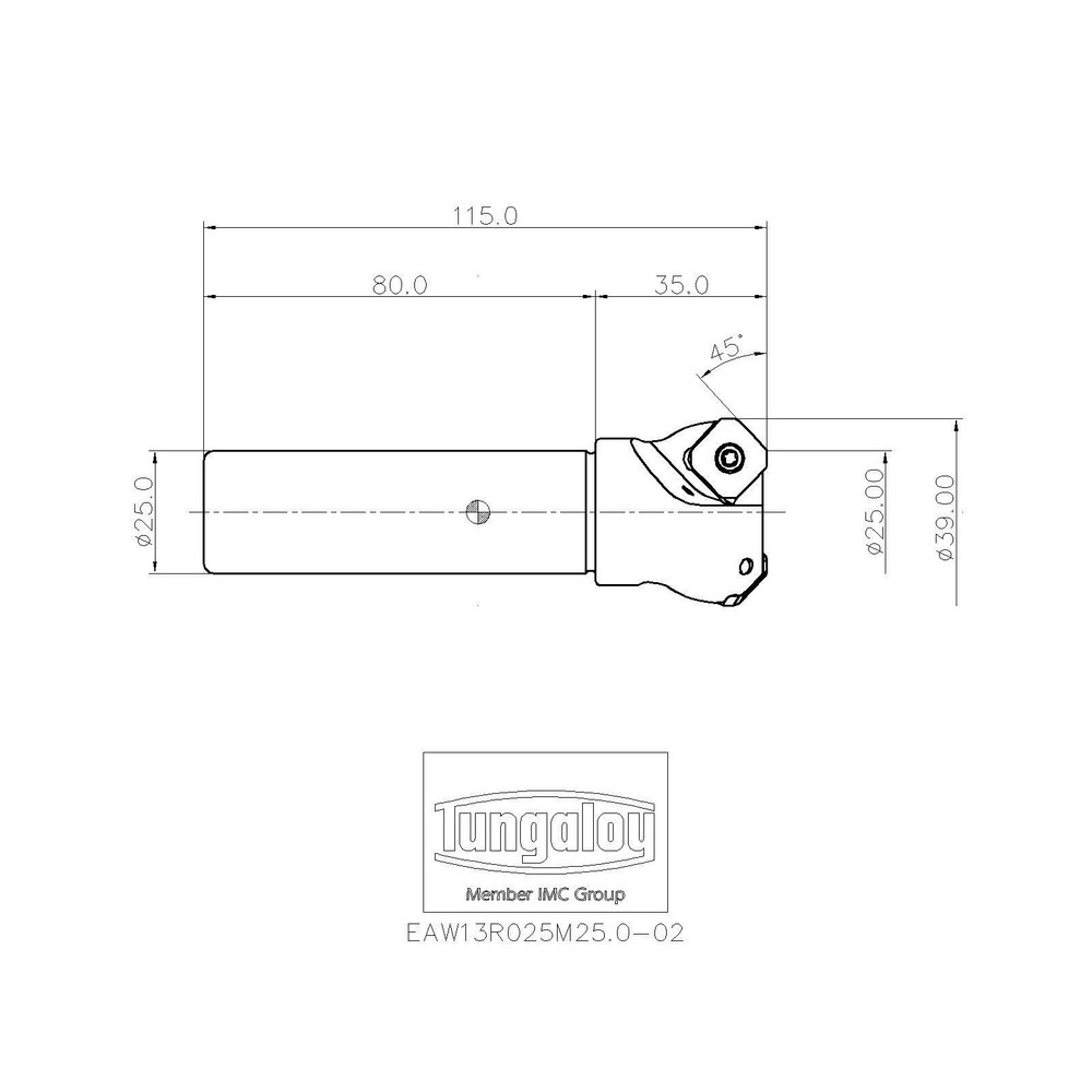 Tungaloy Indexable Boring Bar: A10-SVQCR2-D16, 1.0000" Min Bore, Right Hand, 117.5 deg Lead, Steel (Shank) - 6850493