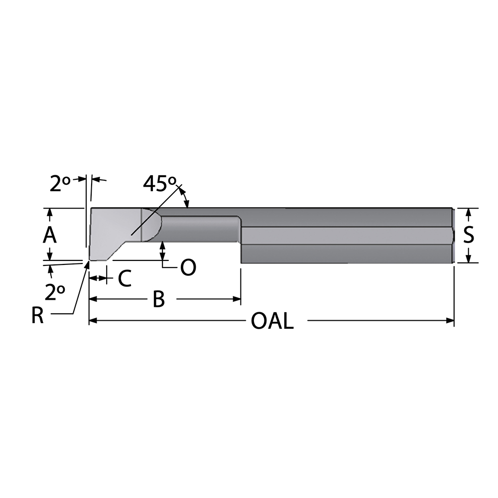 Ingersoll Cutting Tools Indexable Turning Toolholder: TVVNN12-2.53B, 73.0 deg Lead Angle, Clamp - 6183996