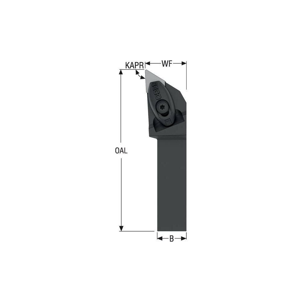 Seco Indexable Turning Toolholder: DDJNR-12-4XJETI, Clamp - 03282272