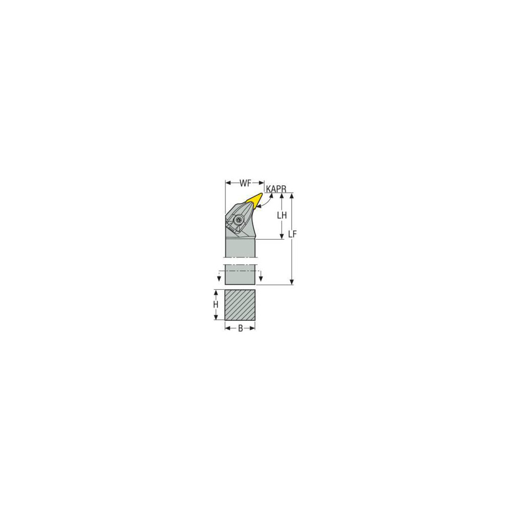 Seco Indexable Turning Toolholder: DVPNL-16-3D, 117.5 deg Lead Angle, Screw - 02880415