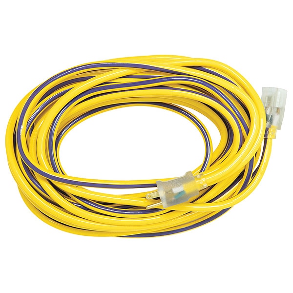 Southwire SJTW Extension Cord, 12 AWG, Outdoor, 12/3, 1 Outlets, 5-15R, Yellow/Purple, PVC, 5-15P, 50 ft - 2548SW0022
