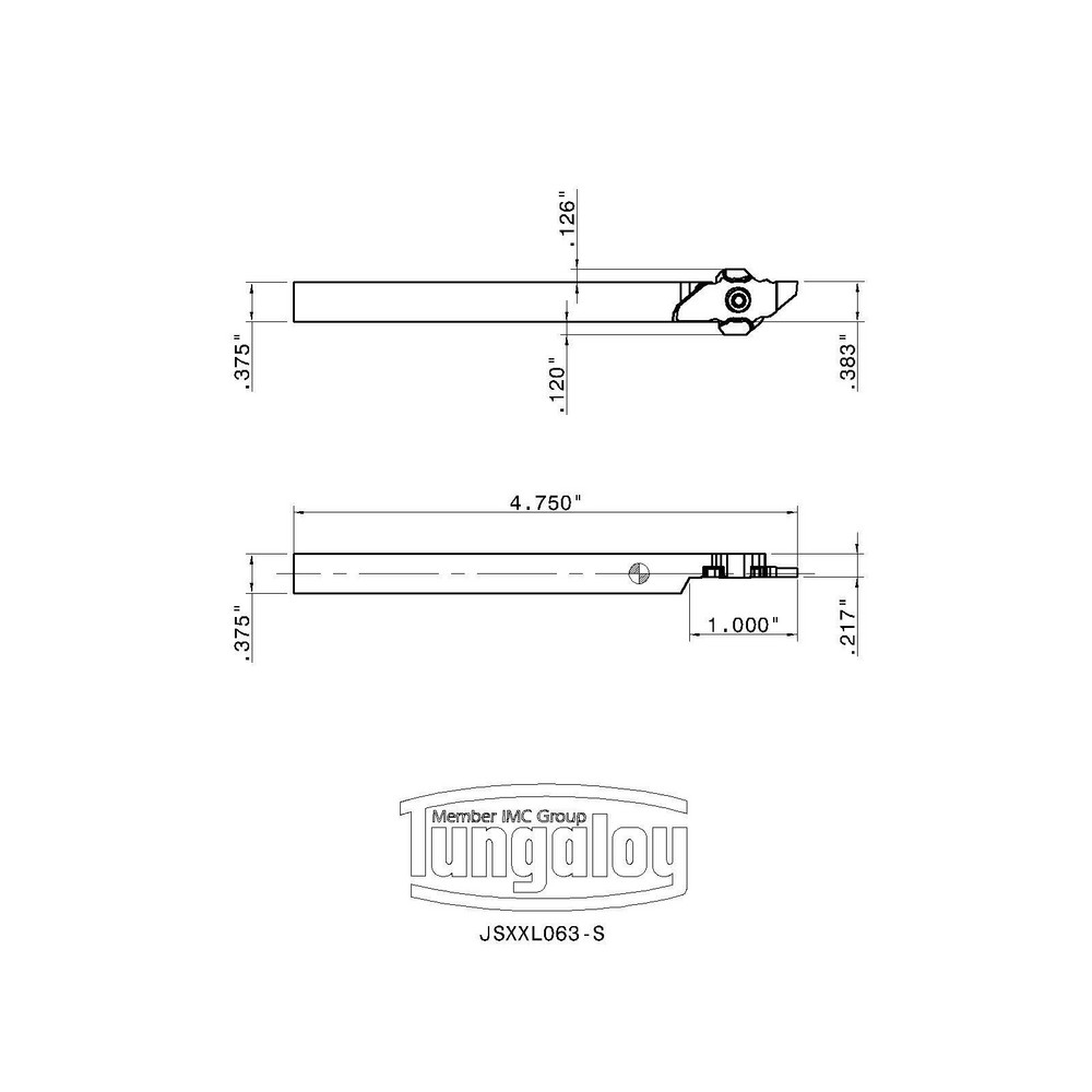 Tungaloy Indexable Boring Bar: S10-SCLCL3, 0.8130" Min Bore, Left Hand, 95 deg Lead, Steel (Shank) - 6805959