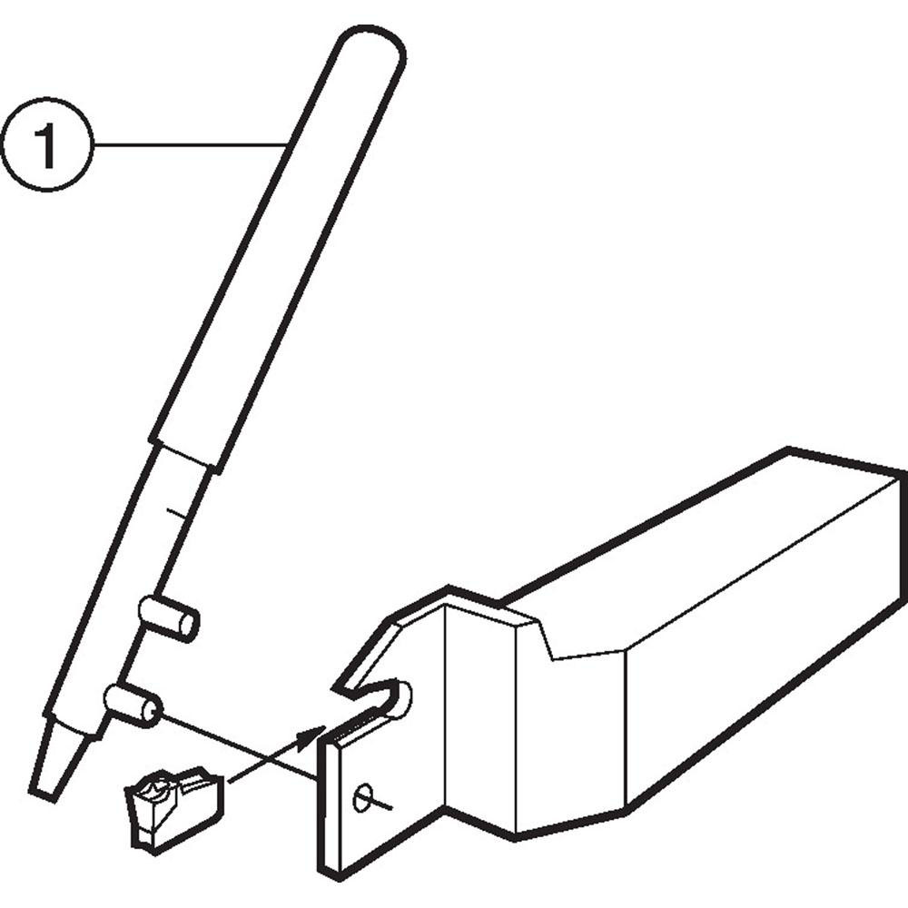 Sandvik Coromant Indexable Grooving-Cutoff Toolholder: R151.20-08-20, 1.85 to 2.39 mm Groove Width, 15.01 mm Max Depth of Cut, Right Hand - 5742260