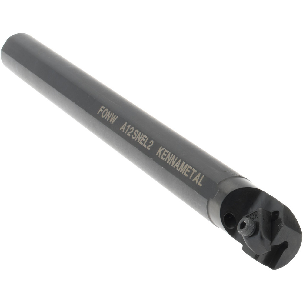 Kennametal Indexable Boring Bar: A12NEL2, 28.58 mm Min Bore Dia, Left Hand Cut, 3/4" Shank Dia, 3 ° Lead Angle, Steel - 1094832