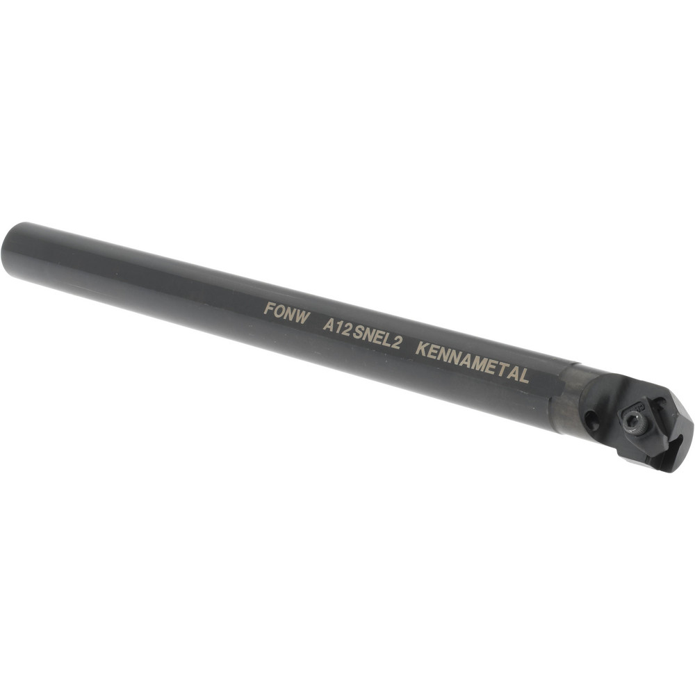 Kennametal Indexable Boring Bar: A12NEL2, 28.58 mm Min Bore Dia, Left Hand Cut, 3/4" Shank Dia, 3 ° Lead Angle, Steel - 1094832