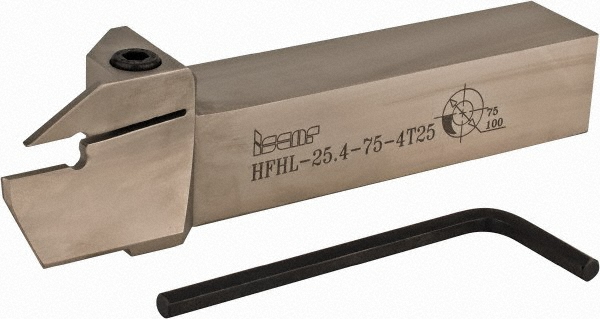 Iscar Indexable Grooving Toolholder: HFHL 25.4-48-4T25, External, Left Hand, 2.36" Max Workpiece Dia - 2500204