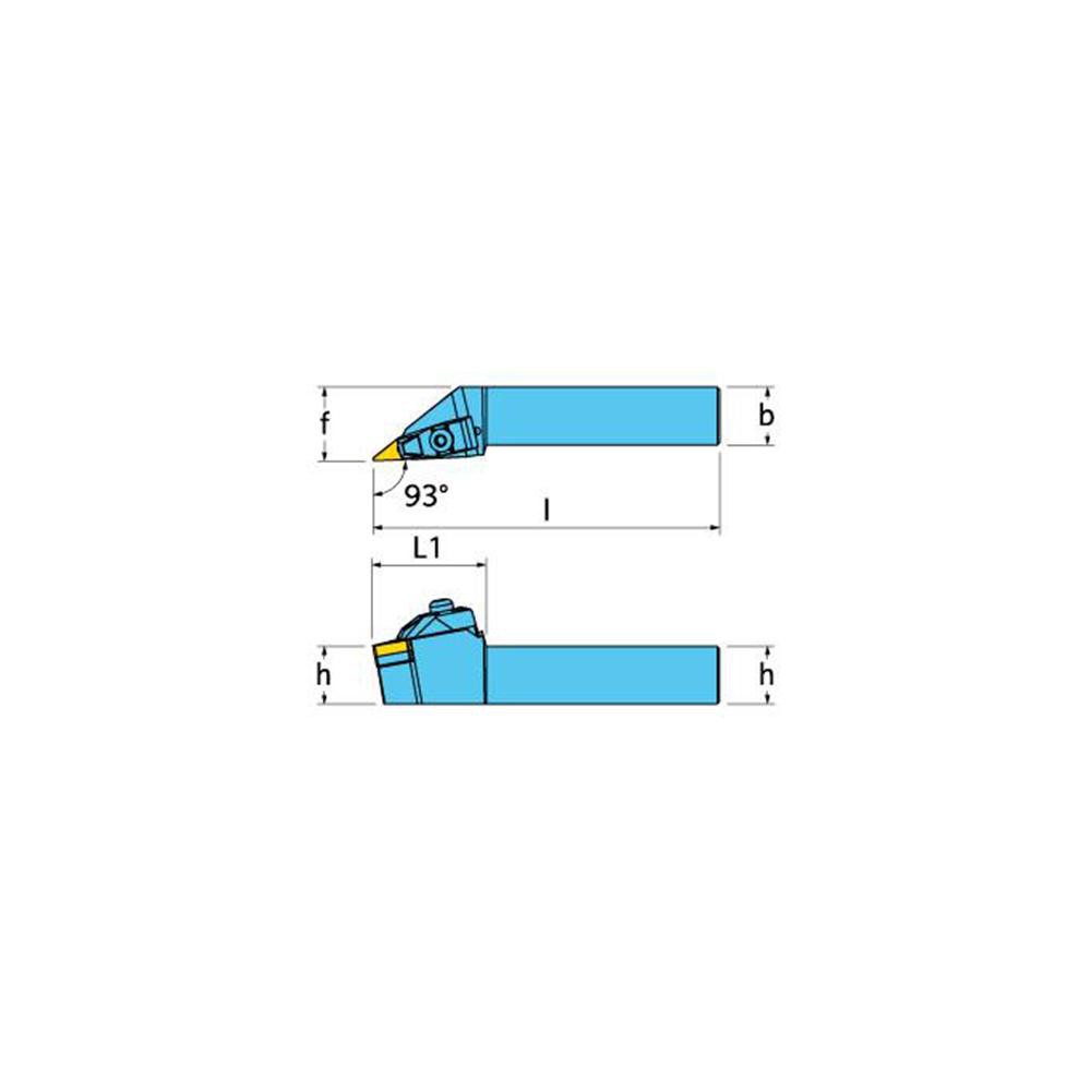 Ingersoll Cutting Tools Indexable Turning Toolholder: TVJNL20-3D, 93.0 deg Lead Angle, Clamp - 6163171