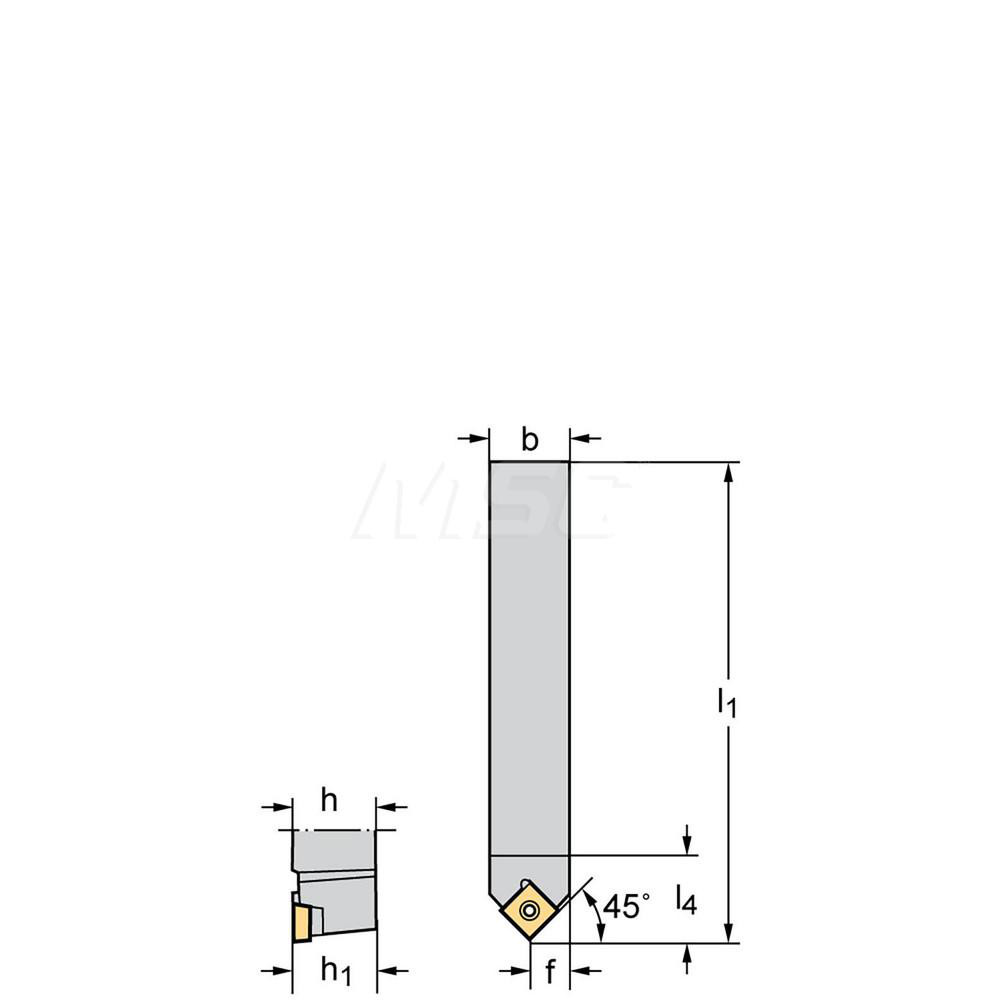 Walter Indexable Turning Toolholder: SSDCN103, 45.0 deg Lead Angle, Screw - 5327670
