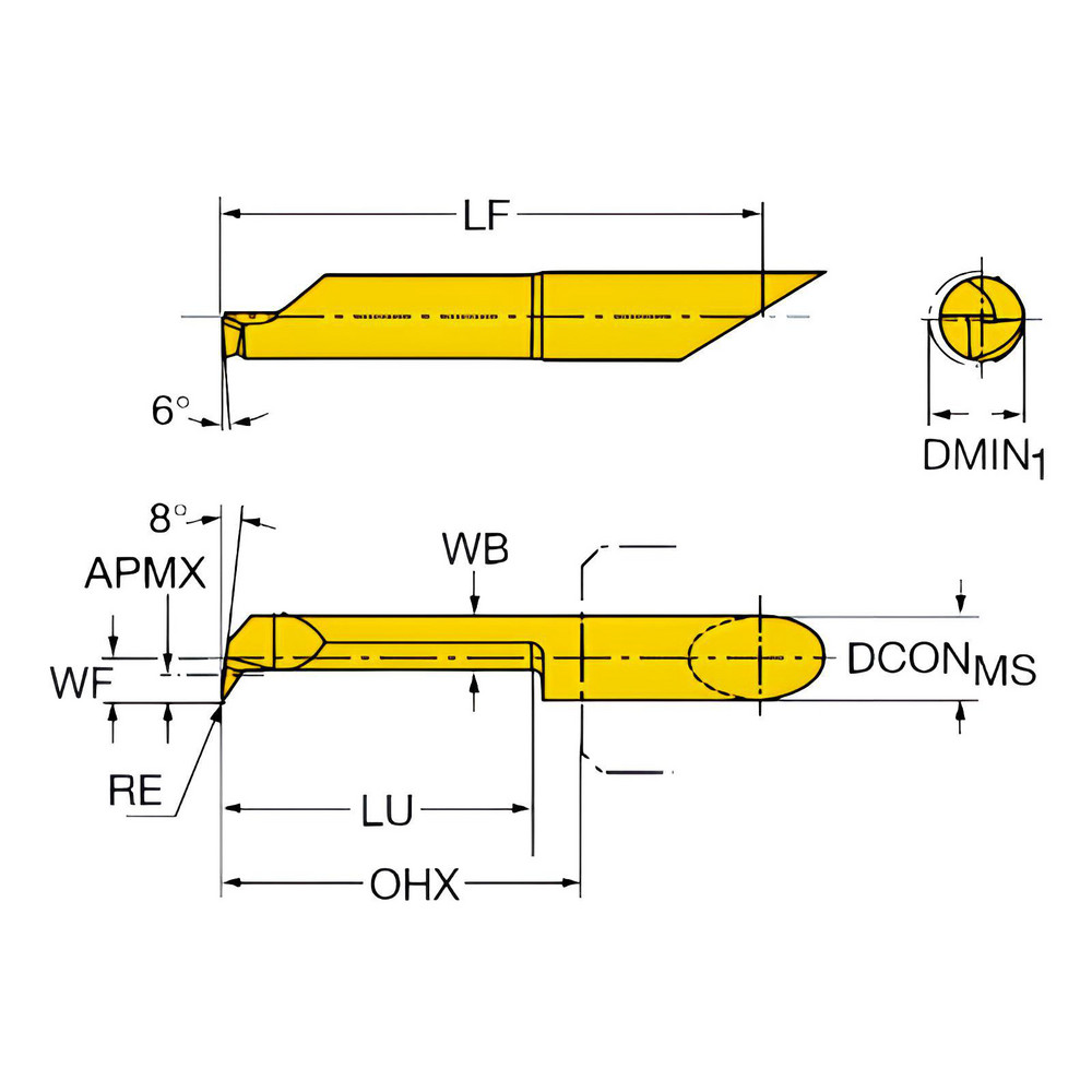 Sandvik Coromant Indexable Boring Bar: CXS06T098206215R 1025, 4.00 mm Shank Dia - 5726654