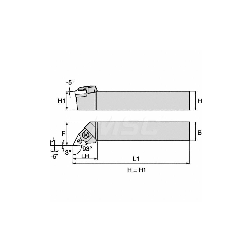 Kennametal Indexable Turning Toolholder: WTJNRS164, Clamp & Screw - 1096598