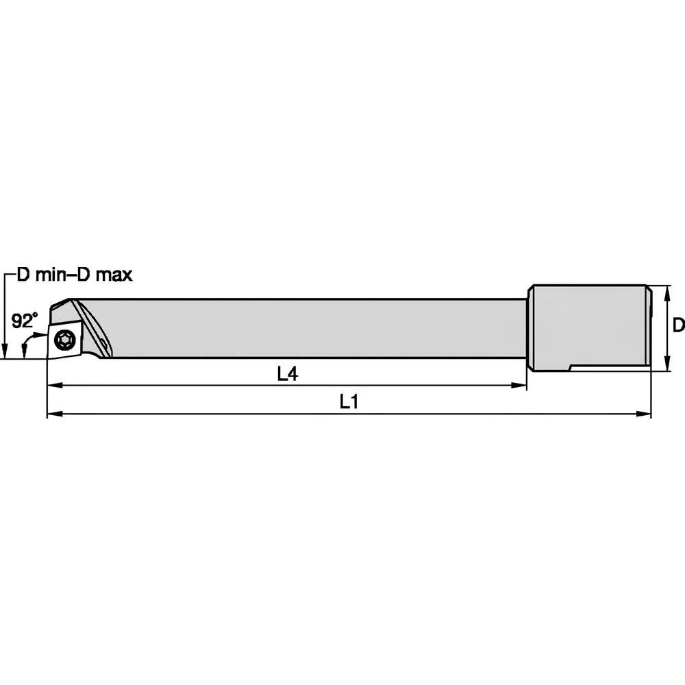 Kennametal Indexable Boring Bar: BB1290CC06, 12.00 mm Min Bore, Right Hand, 16.00 mm Shank Dia, 92 deg Lead - 6655216