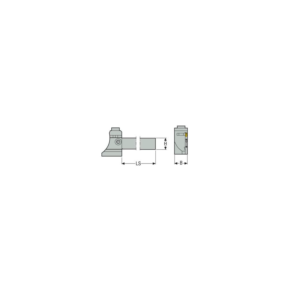 Seco Tool Block Style 150.10-JETI, 15.49mm Blade Height, 80.3mm OAL, 5/8" OAH, Indexable Cutoff Blade Tool Block - 03128628