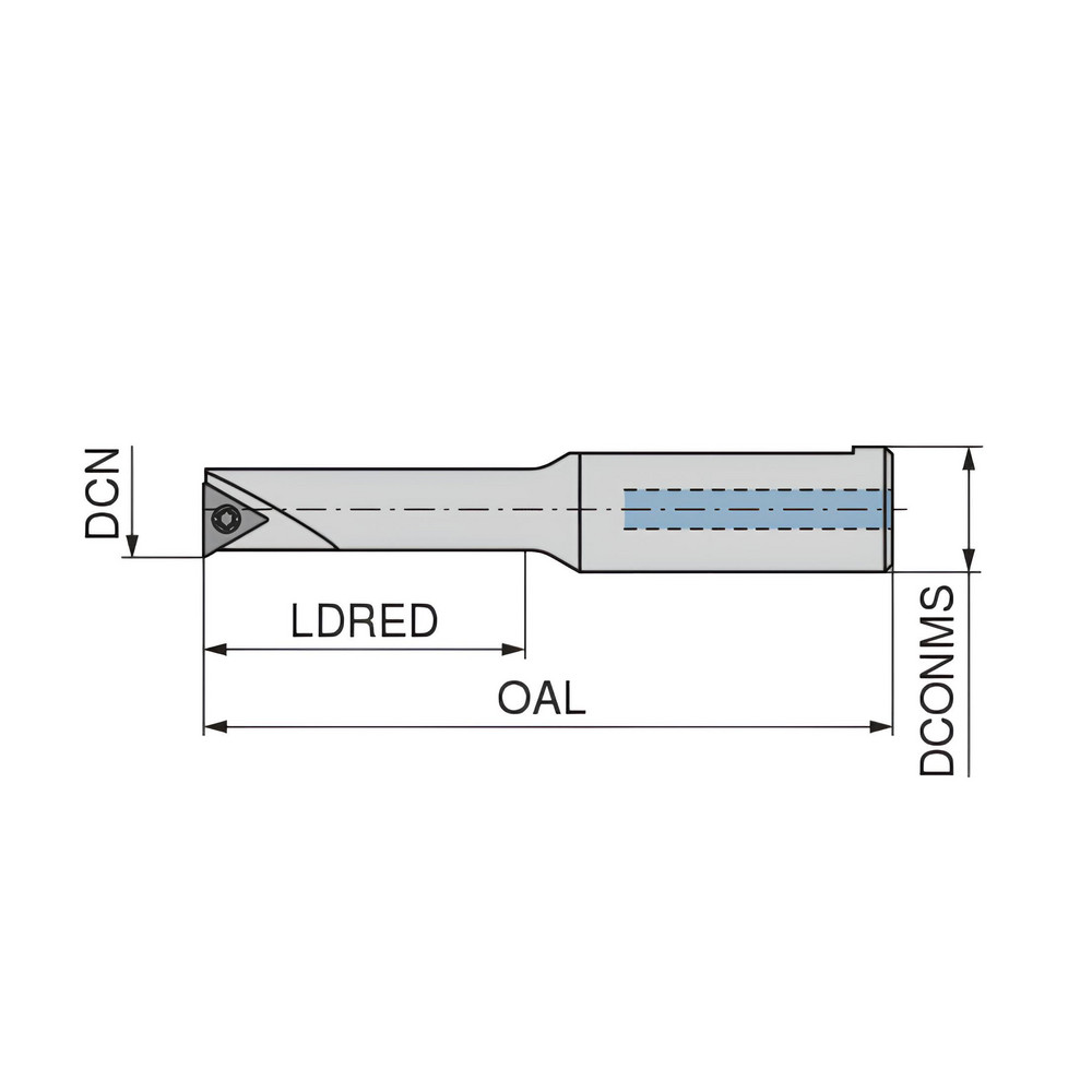 Komet Indexable Boring Bar: B05-20160, 12.00 mm Min Bore, Right Hand, 16.00 mm Shank Dia, 90 deg Lead - 6285001200