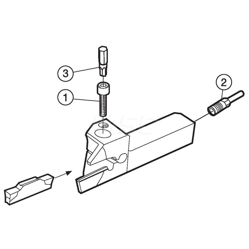 Sandvik Coromant Indexable Grooving Toolholder: QS-RF123F067-10BHP, Internal or External, Right Hand - 6224922