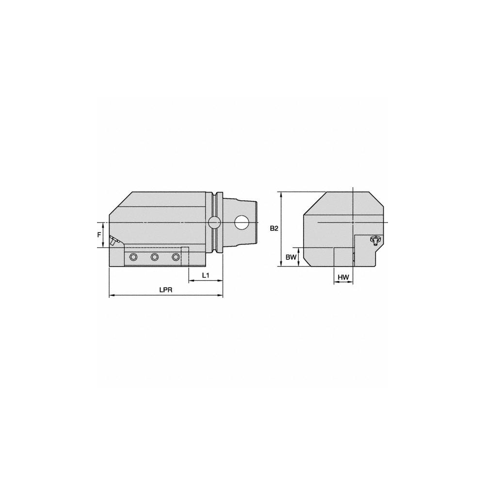 Kennametal Modular Turning & Profiling Head: Size KM80ATC, 150 mm Head Length, Right Hand - 3480215