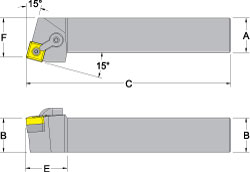Dorian Tool Indexable Turning Toolholder: MSRNL12-4B, Clamp & Pin - 73310150507