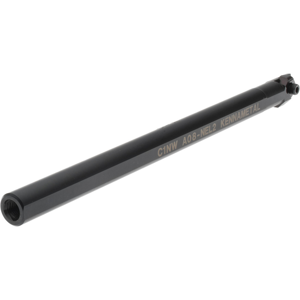Kennametal Indexable Boring Bar: A08NEL2, 18.54 mm Min Bore Dia, Left Hand Cut, 1/2" Shank Dia, 3 ° Lead Angle, Steel - 1094825