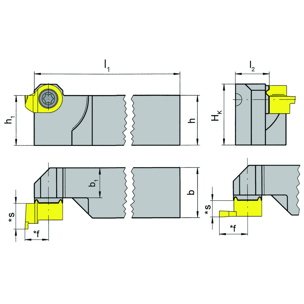 HORN Indexable Turning Toolholder: LHC114.1212.01, Screw - LHC114121201