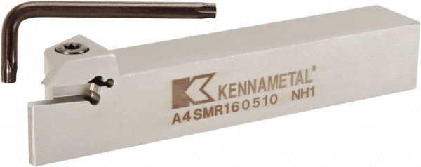 Kennametal Indexable Grooving-Cutoff Toolholder: A4SMR2020K0208, 2 mm Min Groove Width, 8 mm Max Depth of Cut, Right Hand - 3854265