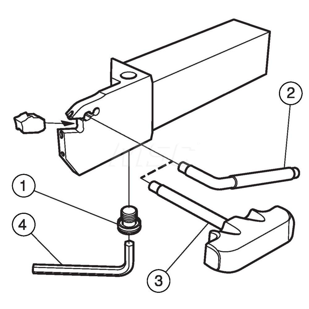 Sandvik Coromant Indexable Grooving Toolholder:  QD-RFG1300C16A, 1.0000" Max Groove Width - 6976221