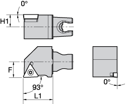 Kennametal Modular Turning & Profiling Head: Size KM25, 30 mm Head Length, External, Right Hand - 2399472