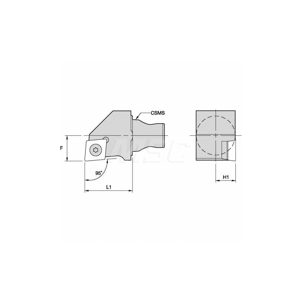 Kennametal Modular Turning & Profiling Head: Size KM25, 30 mm Head Length, External, Right Hand - 2399472
