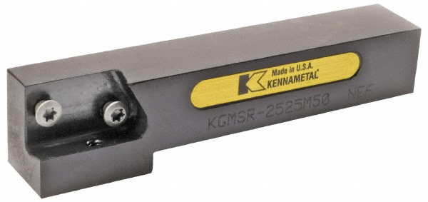 Kennametal Indexable Grooving Toolholder: KGMSR2525M50, Right Hand - 1600249