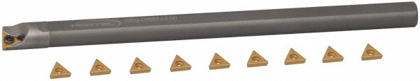 Hertel Indexable Boring Bar: HBBQ-S375R5-5.0-438, 0.4380" Min Bore, Right Hand, Steel - H59869875