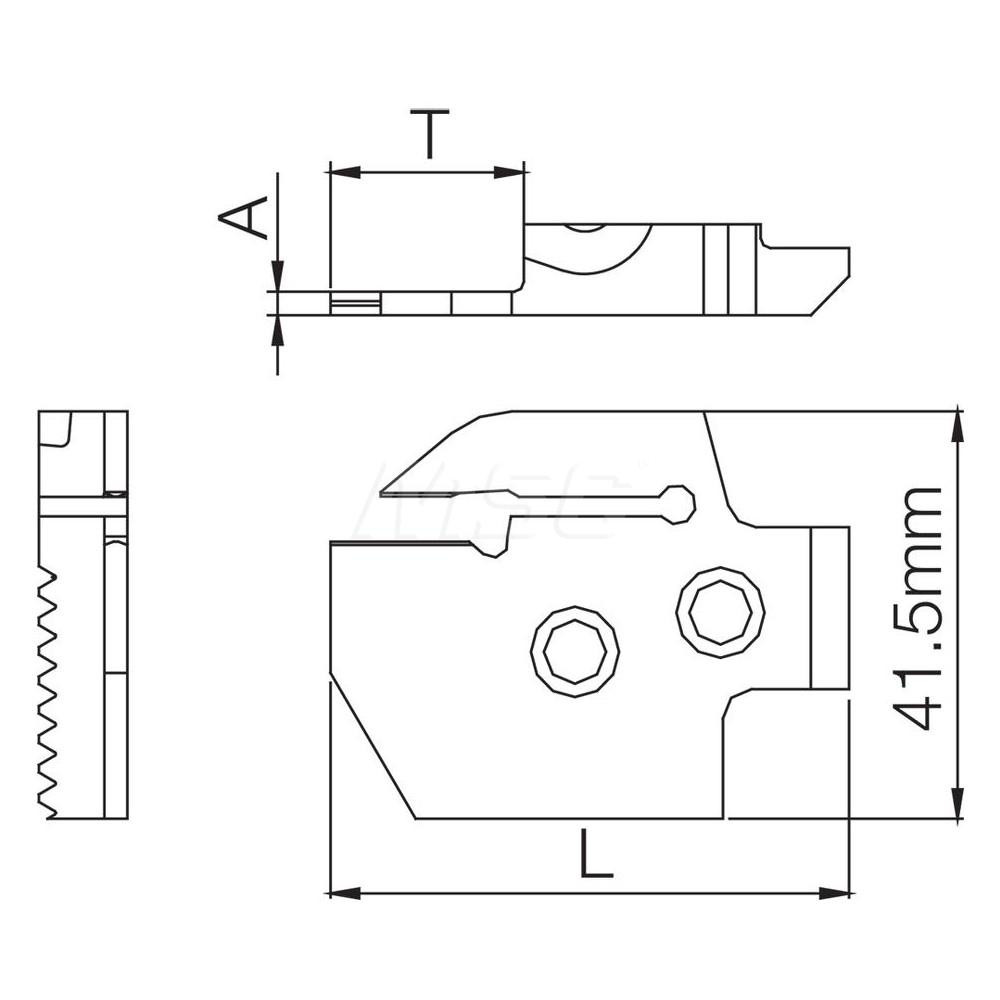 Kyocera Indexable Grooving Blade: 1.6339" High, Left Hand, 0.09" Min Width - THT03561