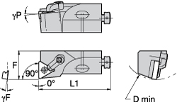 Kennametal Indexable Turning Toolholder: MTFNL164D, Clamp & Screw - 1096231
