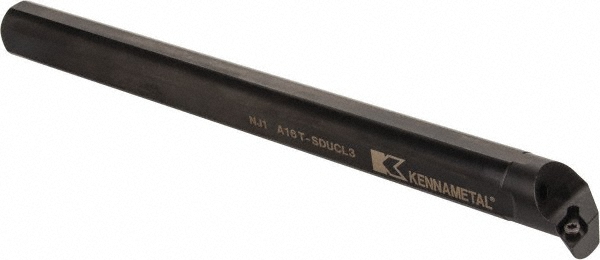 Kennametal Indexable Boring Bar: A16TSDUCL3, 33.02 mm Min Bore, Left Hand, 25.40 mm Shank Dia, -3 deg Lead, Steel - 1328629