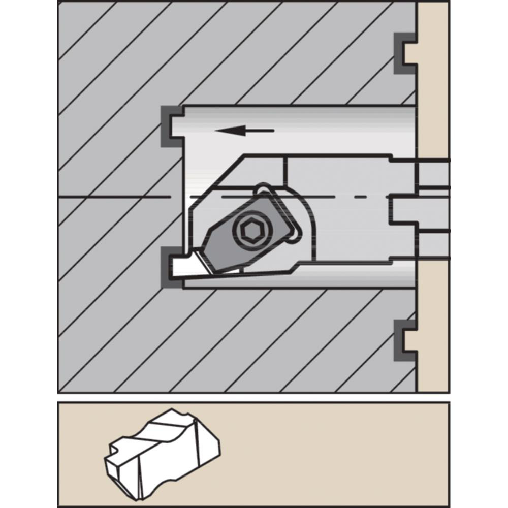 Widia Indexable Grooving Toolholder: A24TWMTER0522N, Internal, Right Hand - 5423843