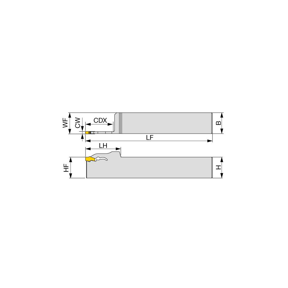 Tungaloy Indexable Grooving Toolholder: QSER12-2T26 - 6841353