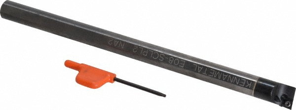 Dorian Tool Indexable Boring Bar: E08K-SCLPR-2, 0.5500" Min Bore, Right Hand, 5 deg Lead, Solid Carbide - 73310159639