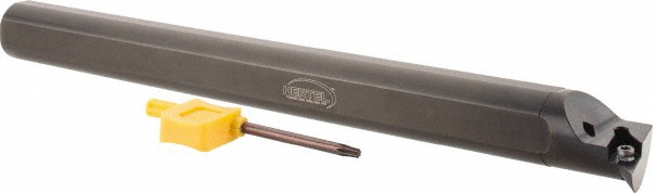 Hertel Indexable Boring Bar: A08STLPR2, 15.24 mm Min Bore, Right Hand, 12.70 mm Shank Dia, Steel - 7000458