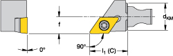 Kennametal Modular Turning & Profiling Head: Size KM12, 15 mm Head Length, Right Hand - 1920413