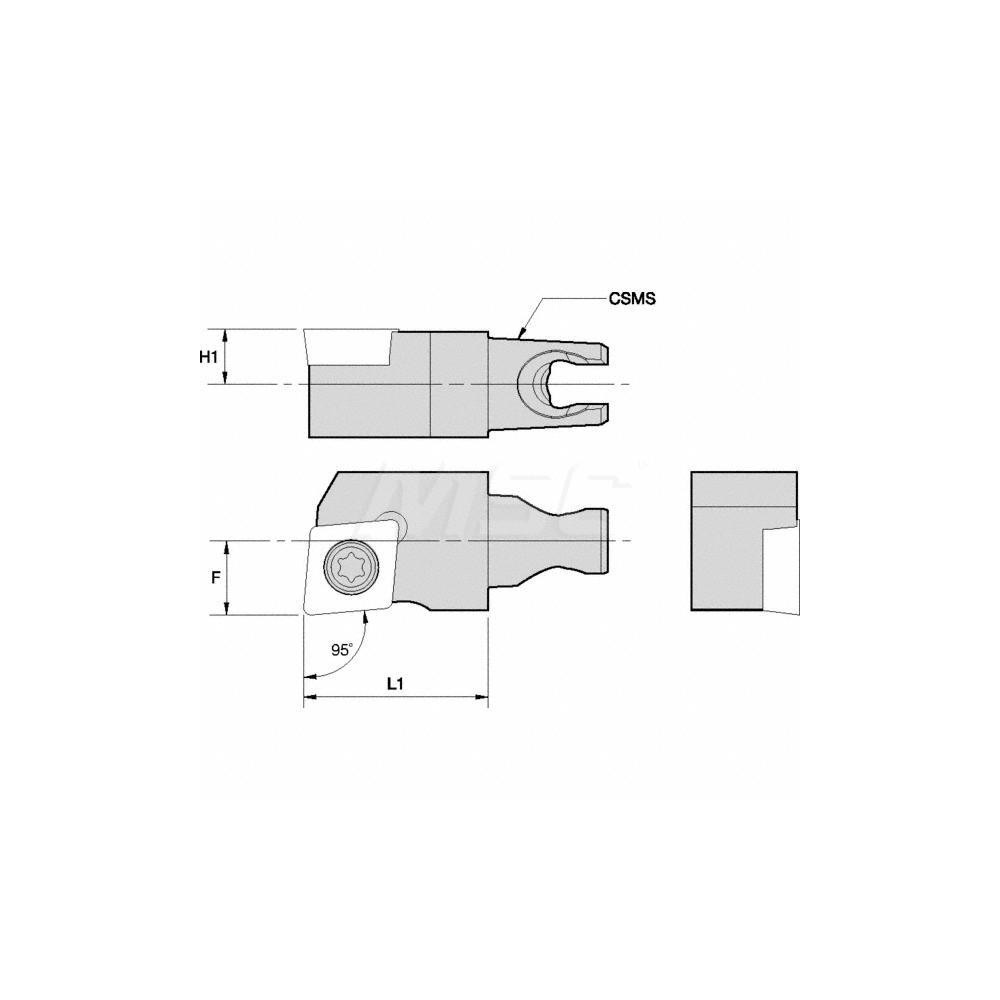 Kennametal Modular Turning & Profiling Head: Size KM12, 15 mm Head Length, Right Hand - 1920413