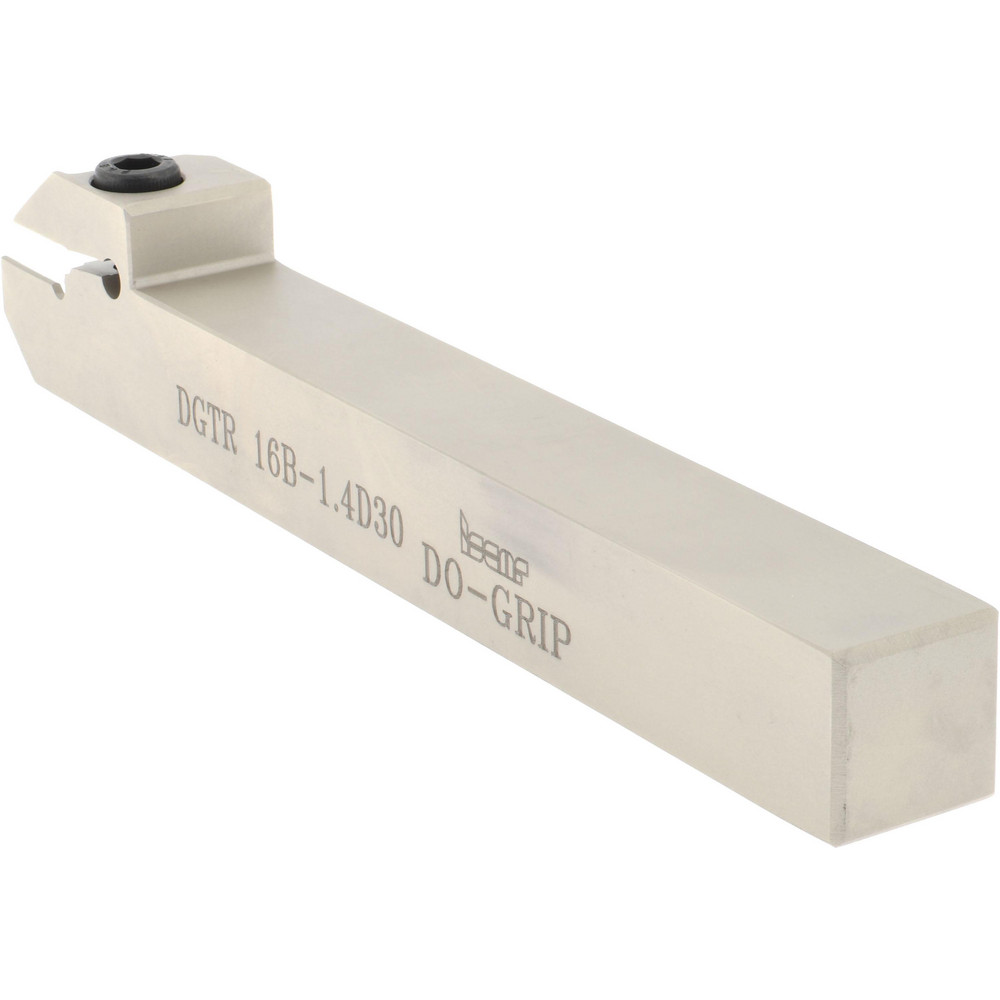Iscar Indexable Grooving-Cutoff Toolholder: DGTR 16B-1.4D30, 1.4 to 1.4 mm Groove Width, 15 mm Max Depth of Cut, Right Hand - 2301382