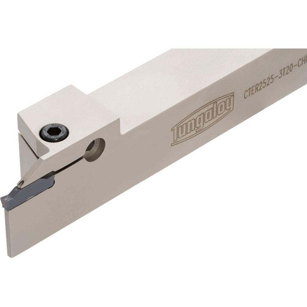 Tungaloy Indexable Grooving-Cutoff Toolholder: CTER20-8T25, 0.315" Min Groove Width, 0.984" Max Depth of Cut, Right Hand - 6880683