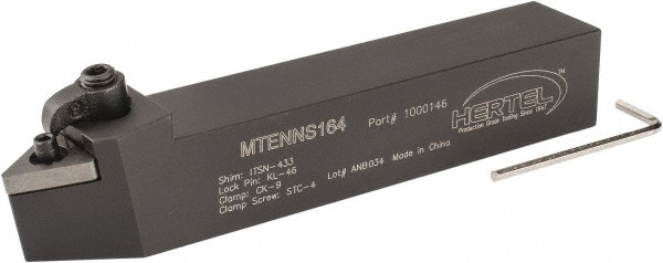 Hertel Indexable Turning Toolholder: MTANL164D 1" SHANK, Clamp & Screw - 1000151