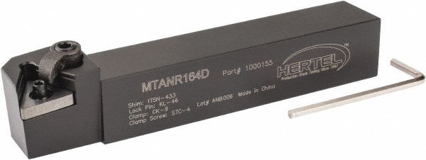 Hertel Indexable Turning Toolholder: MTANL164D 1" SHANK, Clamp & Screw - 1000151