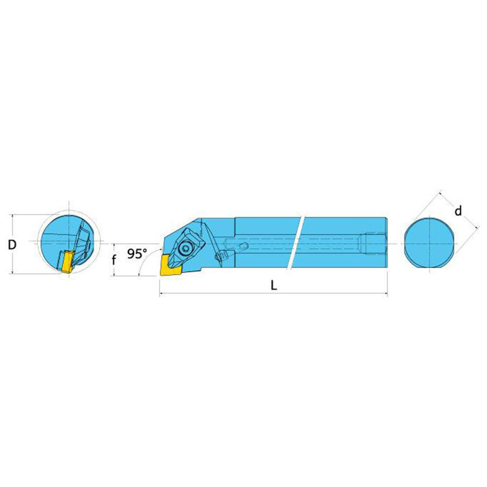 Ingersoll Cutting Tools Indexable Boring Bar: A20U-TCLNL-4, 1-1/2" Min Bore, 1-1/4" Shank Dia, 95 deg Lead, Steel - 6308511