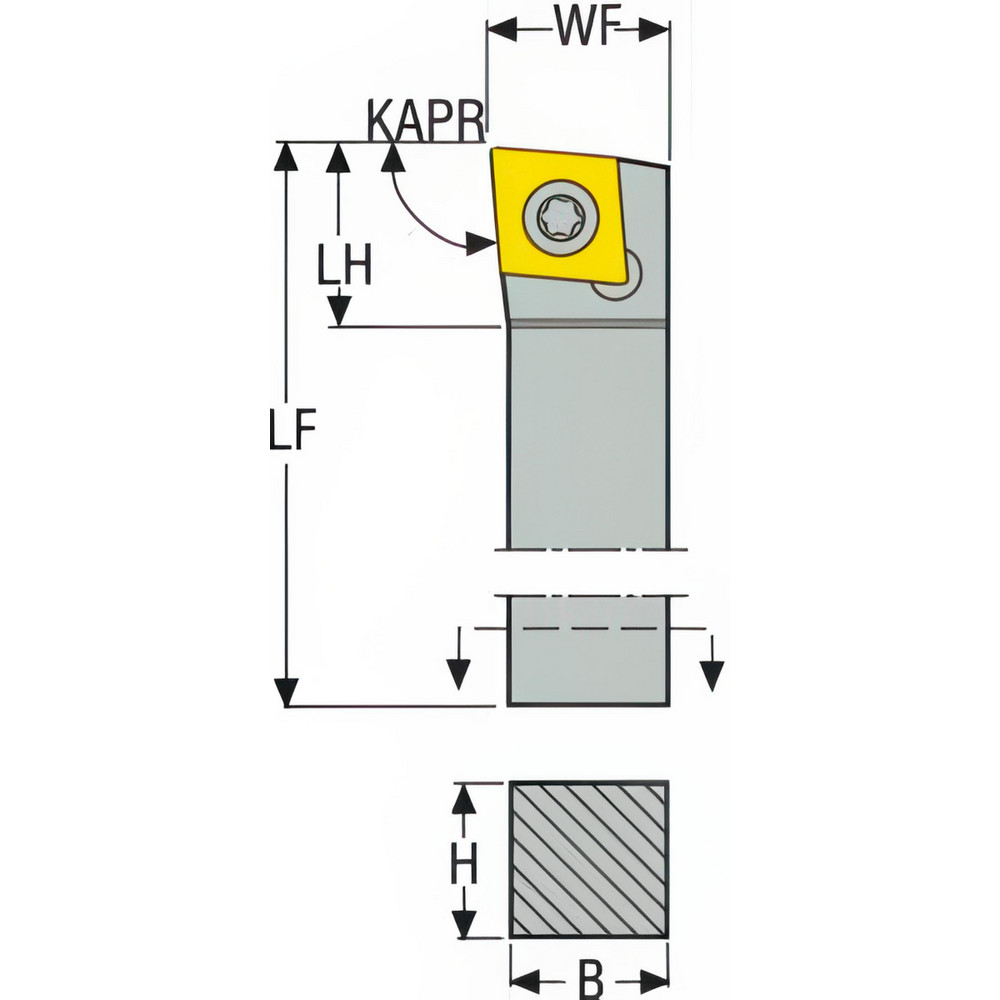 Seco Indexable Turning Toolholder: SCLCR 1616H09, Screw - 75011182